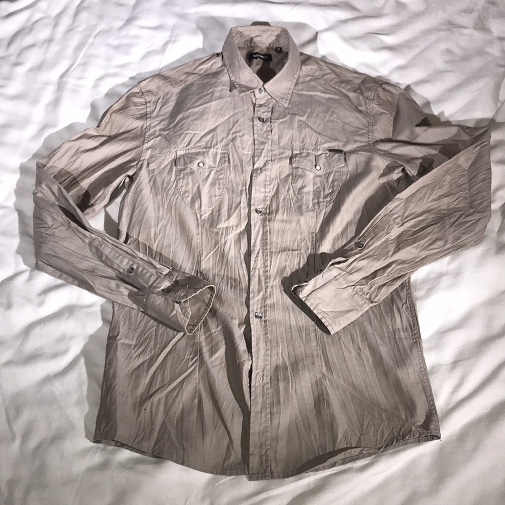 Antony Morato Tan Button Down Shirt